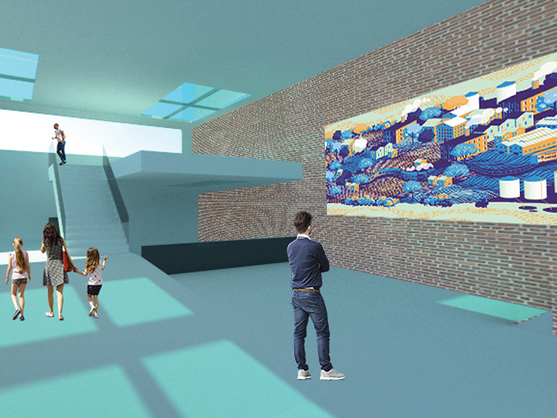 Exhibition space rendering by Jack Coleman